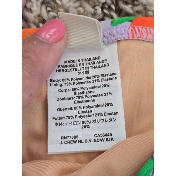 NWT J.Crew Crewcuts Girls Ruffle Bikini Set Sz 10 Orange Print UPF 50+ - Picture 8 of 8